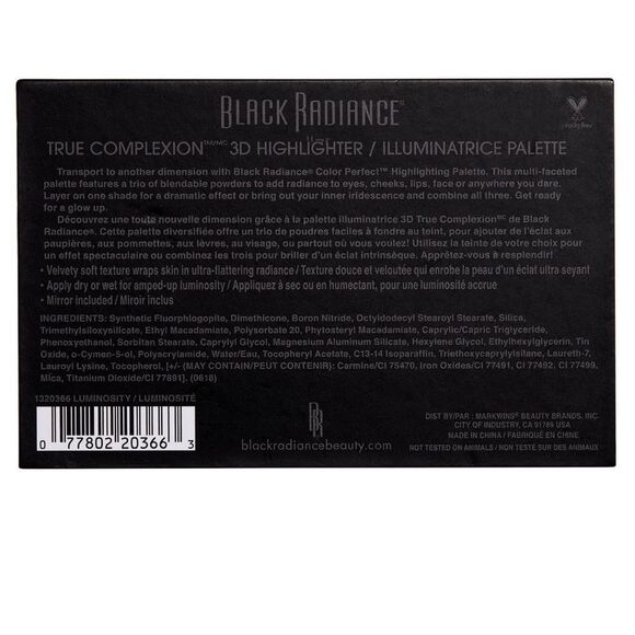 🦋$2 ~ Black Radiance 3D Highlighting Palette Make it Black Limited Edition - Picture 6 of 11